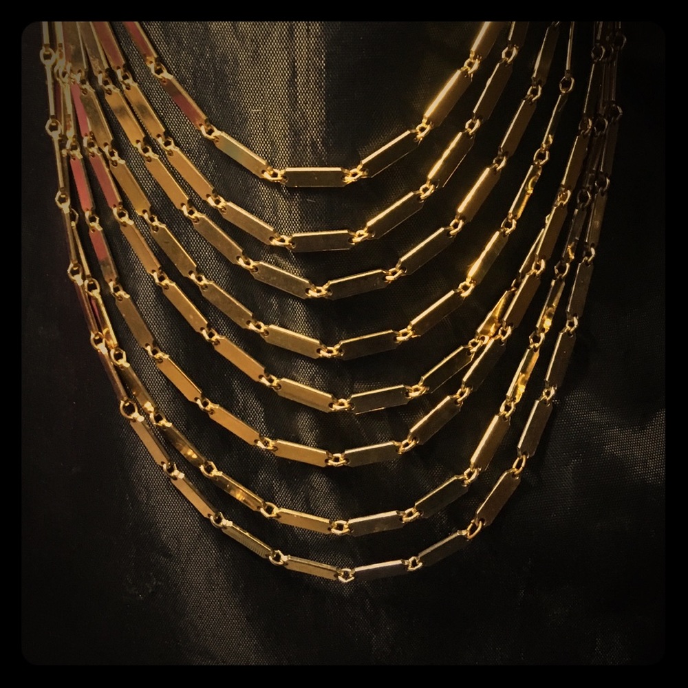 Heavy gold toned multi-layer chain